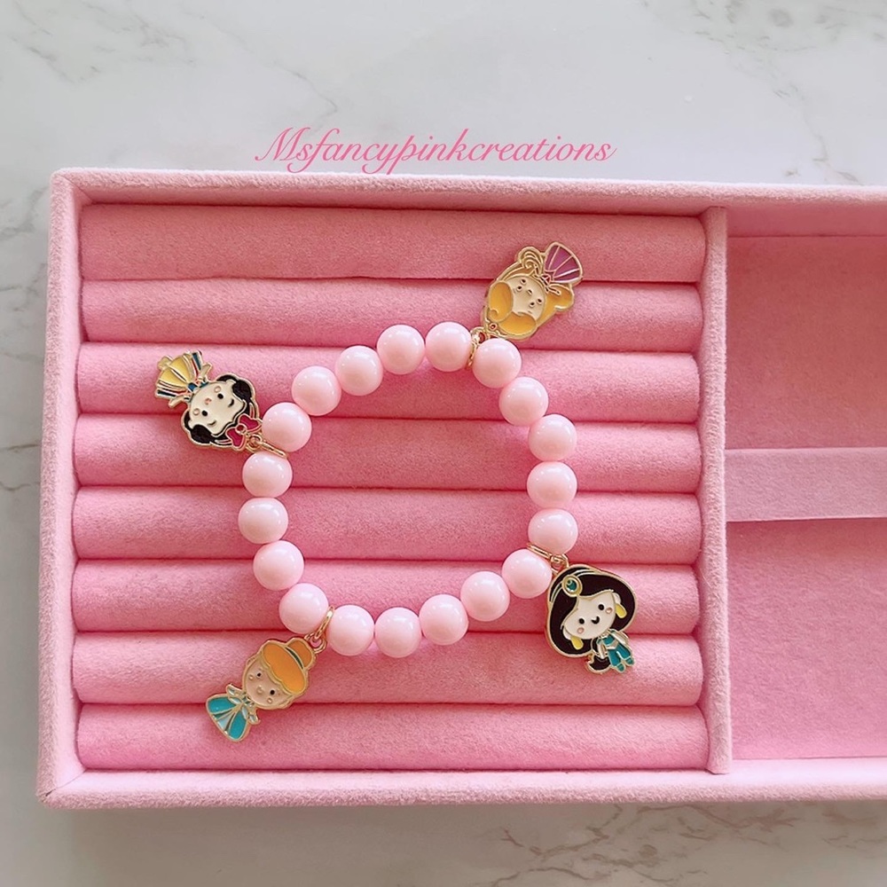 Princess pink handmade beaded bracelet